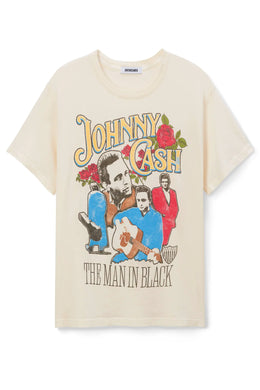 JOHNNY CASH A MAN BOYFRIEND TEE - STONE VINTAGE