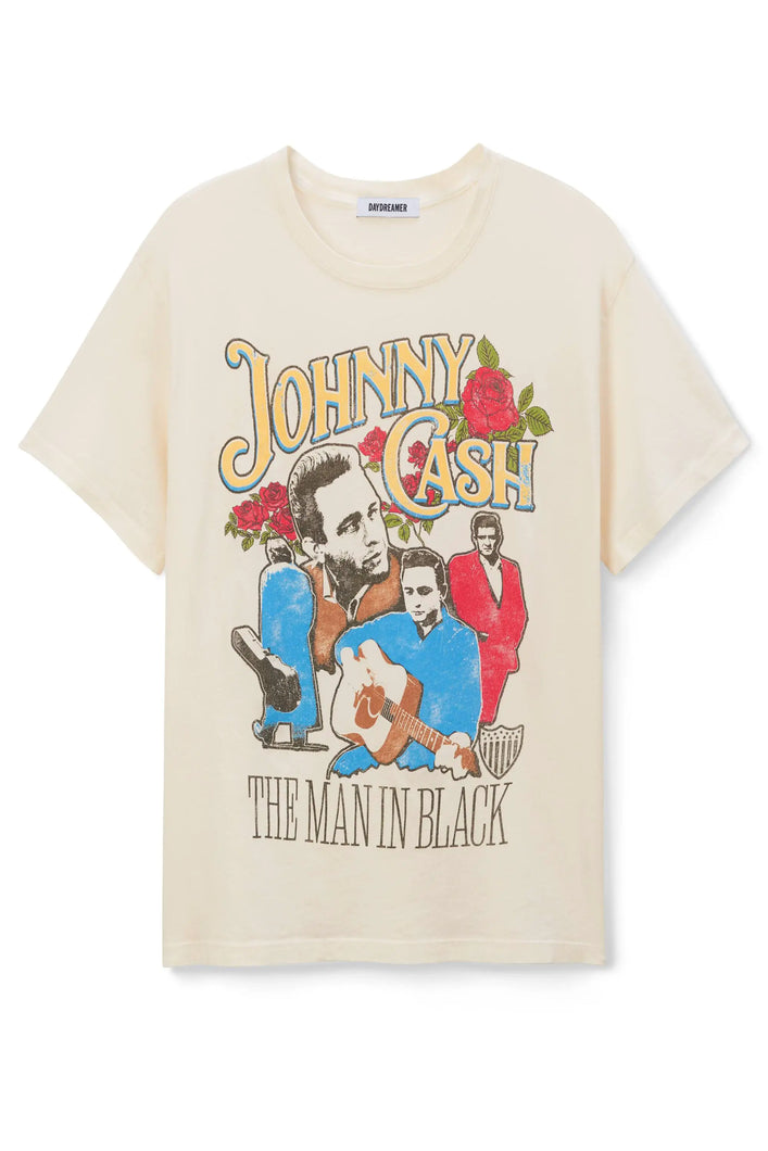 JOHNNY CASH A MAN BOYFRIEND TEE - STONE VINTAGE
