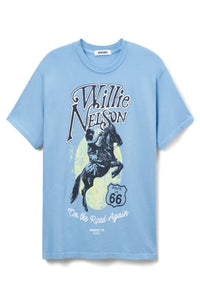 WILLIE NELSON ROUTE 66 WEEKEND TEE - VINTAGE BLUE
