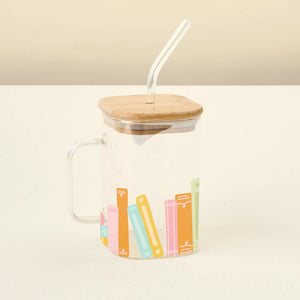 SQUARE GLASS CUP-BOOK STACK