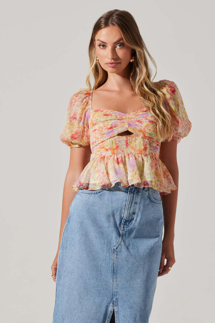 ARLET TOP - YELLOW MULTI FLORAL