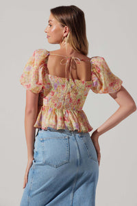 ARLET TOP - YELLOW MULTI FLORAL
