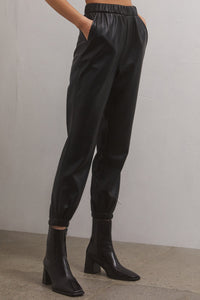 LENORA FAUX LEATHER JOGGER