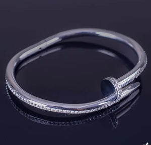 STAINLESS STEEL CRYSTAL NAIL BANGLE