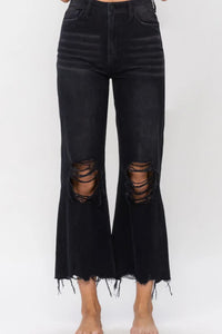 90’S VINTAGE CROP FLARE BLACK