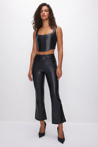 CROP FAUX LEATHER  MINI BOOT CUT PANT