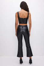 CROP FAUX LEATHER  MINI BOOT CUT PANT