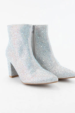 SHIMMER ANKLE BOOTIE IN SILVER