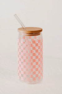 GLASSWARE WITH STRAW AND LID
