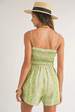 OUT AND ABOUT ELASTICATED ROMPER - LIME NATURAL