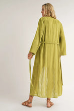 MAIN SQUEEZE KIMONO W BELT - CITRUS GREEN