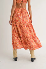 HOT SPOT TIERED MAXI SKIRT - CLAY MULTI