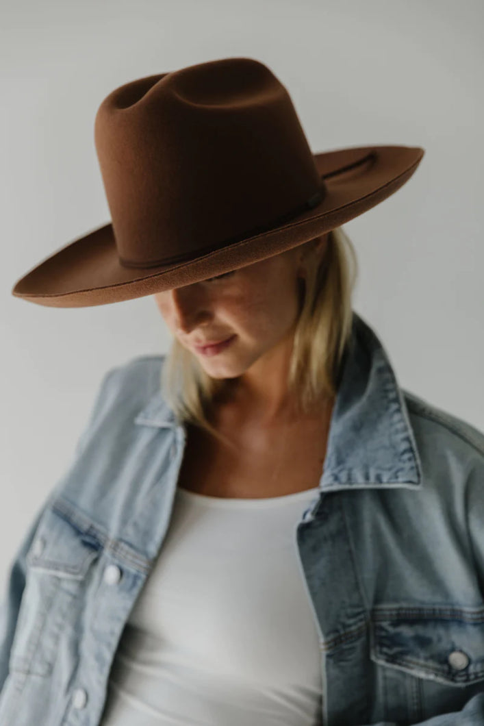 EZRA WESTERN HAT- DARK OAK