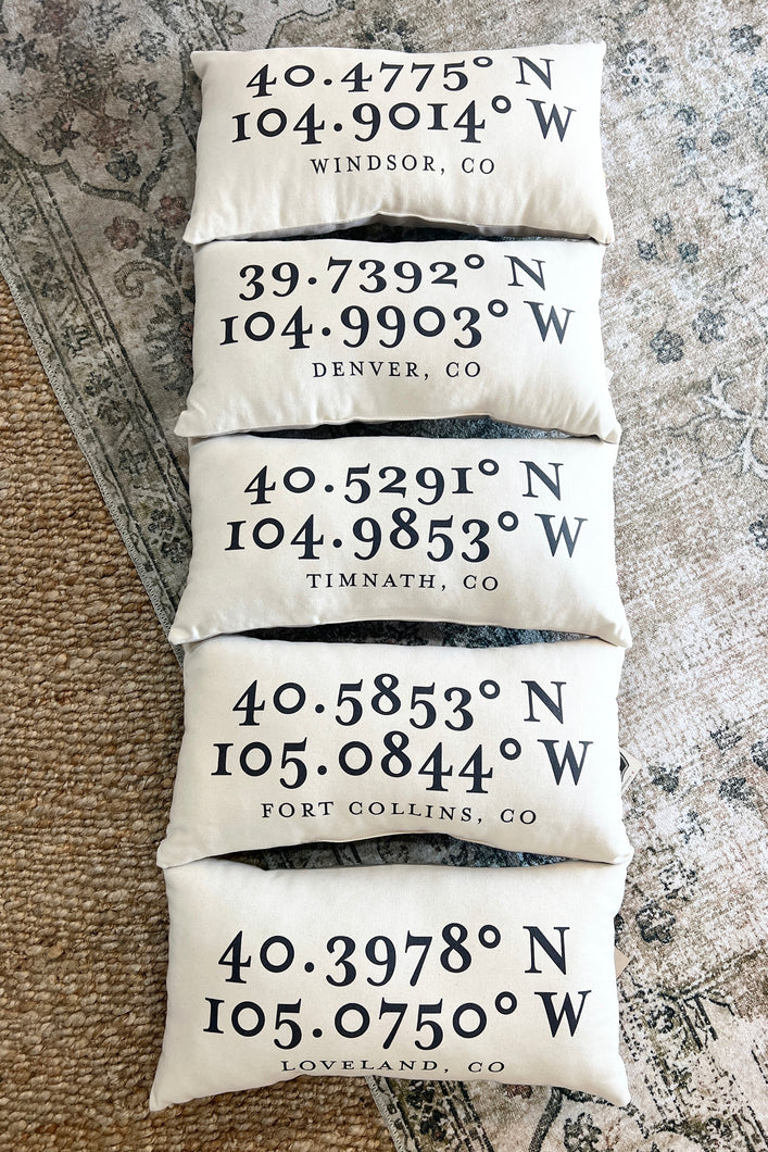 CUSTOM LATITUDE & LONGITUDE PILLOWS